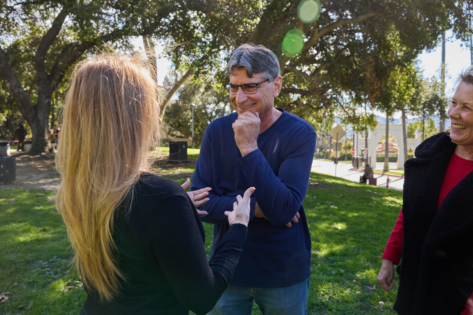 Scott chatting in the park