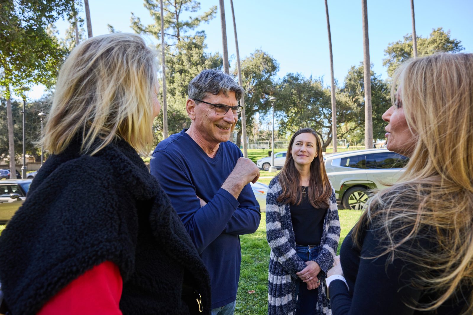 Scott talking with community group